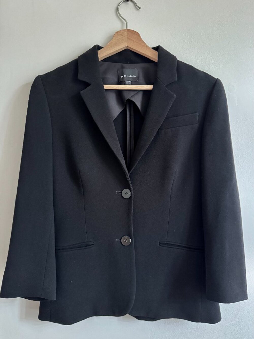 Judith & Charles - Black 3/4 Sleeve Blazer – Summer Workwear Chic - Size US4